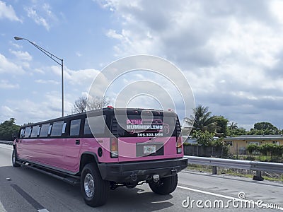 Pink limousine Editorial Stock Photo